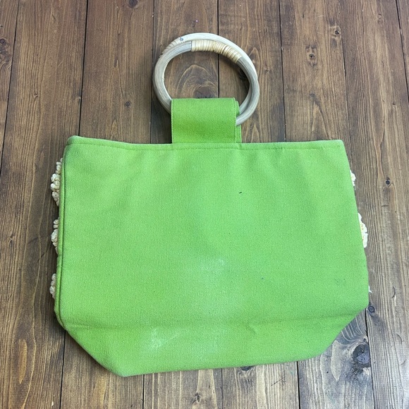 Vintage 60’s/70’s crocheted hand bag green and yellow - Picture 2 of 6